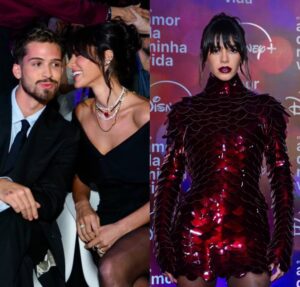 Com looks que somam 123 mil reais, Bruna Marquezine arrasa em pré-estreia e troca beijão com João Guilherme; veja