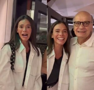 Momento fã! Bruna Marquezine se emociona ao conhecer Drauzio Varella e pede foto