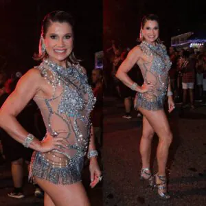 Flávia Alessandra cai no samba em ensaio de rua do Salgueiro