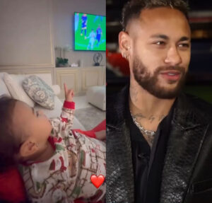 Neymar Jr. encanta com vídeo de Mavie falando enquanto assiste o pai em partida de futebol; confira