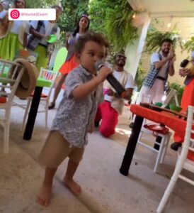 Filho de Eduardo Sterblitch e Louise D’Tuani ganha festa de aniversário com tema do grupo Raça Negra