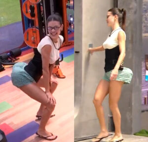 Vitória Strada diverte sisters com imitação de Gracyanne Barbosa no BBB25