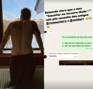 Solteiro, Lucas Lima pede ajuda de amigas antes de publicar foto: Não sei se é biscoito ou mico