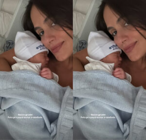 Fofura! Carol Peixinho publica foto com o recém-nascido Bento: Grude
