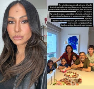 Sabrina Sato fala sobre o pai após 25 dias internado: Lutou com bravura e fé inabalável