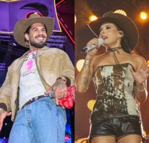 Zé Felipe e Ana Castela posam para cliques juntos e curtem noite com Leonardo, levando web à loucura