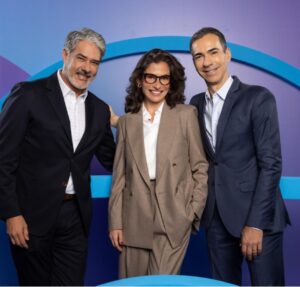 Em seu último dia no Jornal Nacional, William Bonner mostra bastidores com Renata Vasconcellos e César Tralli