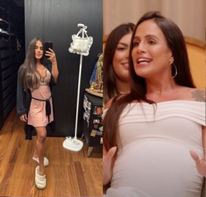 Carol Peixinho mostra corpo 20 dias após o parto de primogênito: 13 quilos a menos