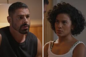 Vale Tudo: Fátima flagra César e coloca o namorado contra a parede