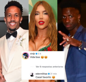 Entregou? Éder Militão chama Vini Jr. e Virginia Fonseca de casal favorito e agita a web