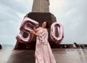 Fabiana Karla celebra 50 anos de vida aos pés do Cristo Redentor