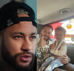 Neymar mostra Mavie com o braço enfaixado: Chorou muito