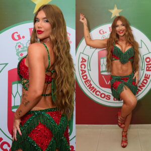 Virginia Fonseca é coroada rainha de bateria e recebe faixa de Paolla Oliveira: Vou me esforçar todos os dias