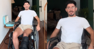 Famoso surge de cadeira de rodas após ser gravemente baleado no Rio