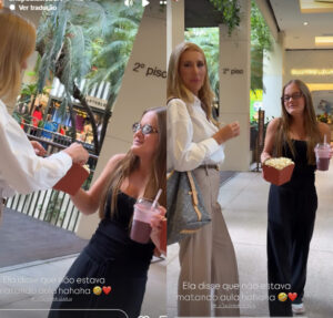 Ana Paula Siebert flagra Rafa Justus no shopping durante o horário escolar e brinca: Matando aula