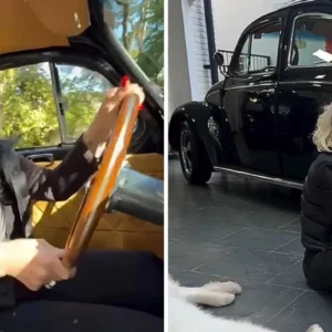 Ana Maria Braga relembra juventude ao dirigir Fusca 63