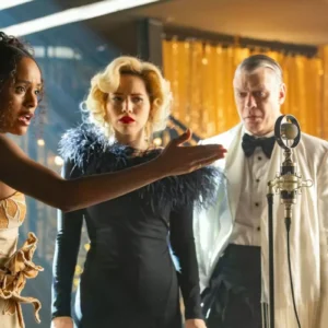 Beatriz (Duda Santos), Zélia (Leticia Colin), Juliano (Fabio Assunção) e Basílio (Cauê Campos) em Garota do Momento