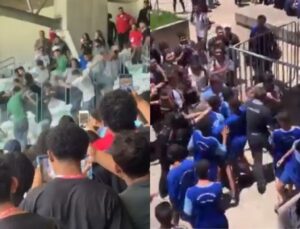 Estudantes se envolvem em briga generalizada durante aulão em estádio; veja VÍDEO