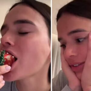 Bruna Marquezine comendo morango do amor