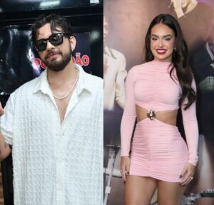 Gustavo Mioto e Larissa Santos teriam sido flagrados em clima de romance, diz colunista