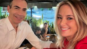 Ticiane Pinheiro curte noite romântica com César Tralli após desembarcar no Rio