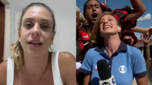 Repórter Duda Dalponte se pronuncia após ser agredida por torcedores do Flamengo durante entrada ao vivo