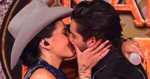 Ana Castela e Zé Felipe trocam beijos durante gravação de especial no SBT; veja fotos