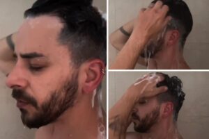 Cantando no banheiro! Junior aparece no banho e fãs vão à loucura