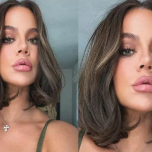 Khloe Kardashian com seu corte bob