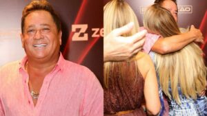 Encontro especial! Leonardo surge com a viúva e a filha de Leandro