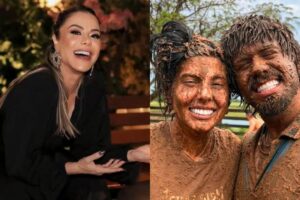 Poliana Rocha reage a banho de lama de Zé Felipe e Ana Castela