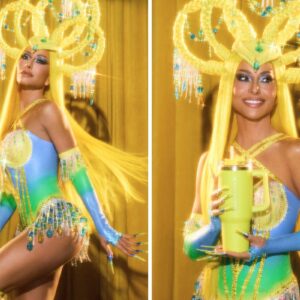 Sabrina Sato com look em homenagem a Fernanda Torres