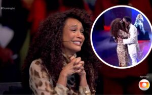 Taís Araujo se emociona com homenagem de Lázaro Ramos e dos filhos no Domingão