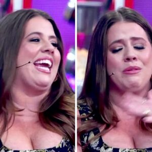 Tati Machado chora ao voltar ao palco do “Domingão” após perder seu filhjo – Reprodução Globo