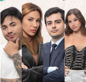 Wallas Arrais, Maria Caporusso, Dudu Camargo e Duda Wendling estão na roça em A Fazenda 17