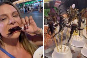 Carla Perez surpreende após provar escorpião em viagem à Tailândia