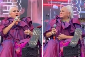 Fafá de Belém faz show em cadeira de rodas e emociona o público