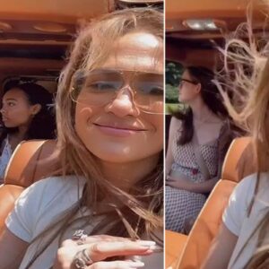 Jennifer Lopez com a enteada Violet e sua amiga Cassidey