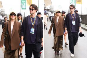 Luísa Sonza surge com o namorado no Autódromo de Interlagos