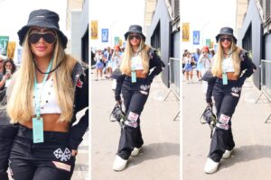 Rafaella Santos surge estilosa em Interlagos