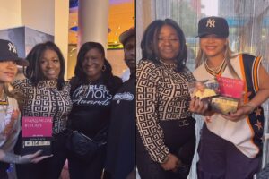 Rihanna prestigia o lançamento do livro da sogra Rina Black