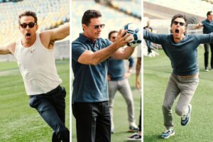 Elenco de ‘Deadpool & Wolverine’ comemora gol no Maracanã