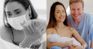 NASCEU! Gabi Luthai e Teo Teló surgem em primeira foto com o bebê