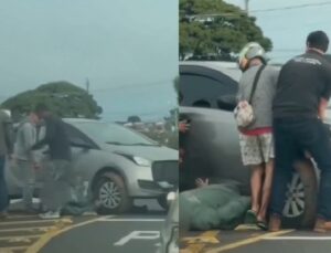 Motorista fica preso embaixo de carro após sofrer acidente; VEJA VÍDEO