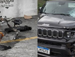 Motorista de carro invade a contramão e mata motociclista e foge a pé; VEJA VÍDEO