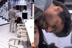 BBB26: Aos prantos, sister é consolada por Alberto Cowboy