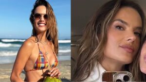 Filha de Alessandra Ambrosio surge a cara da mãe em foto rara; veja