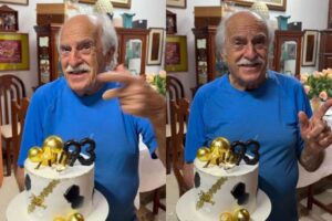 Ary Fontoura completa 93 anos e comemora com bolo