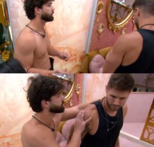 Empurrado? Jonas tira satisfação com Paulo Augusto após corrida pelo Big fone: Você viu o que você fez, né?