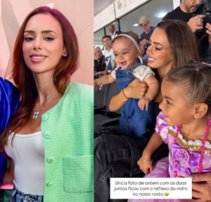 Bruna Biancardi encanta ao mostrar foto com as filhas em camarote da Vila Belmiro